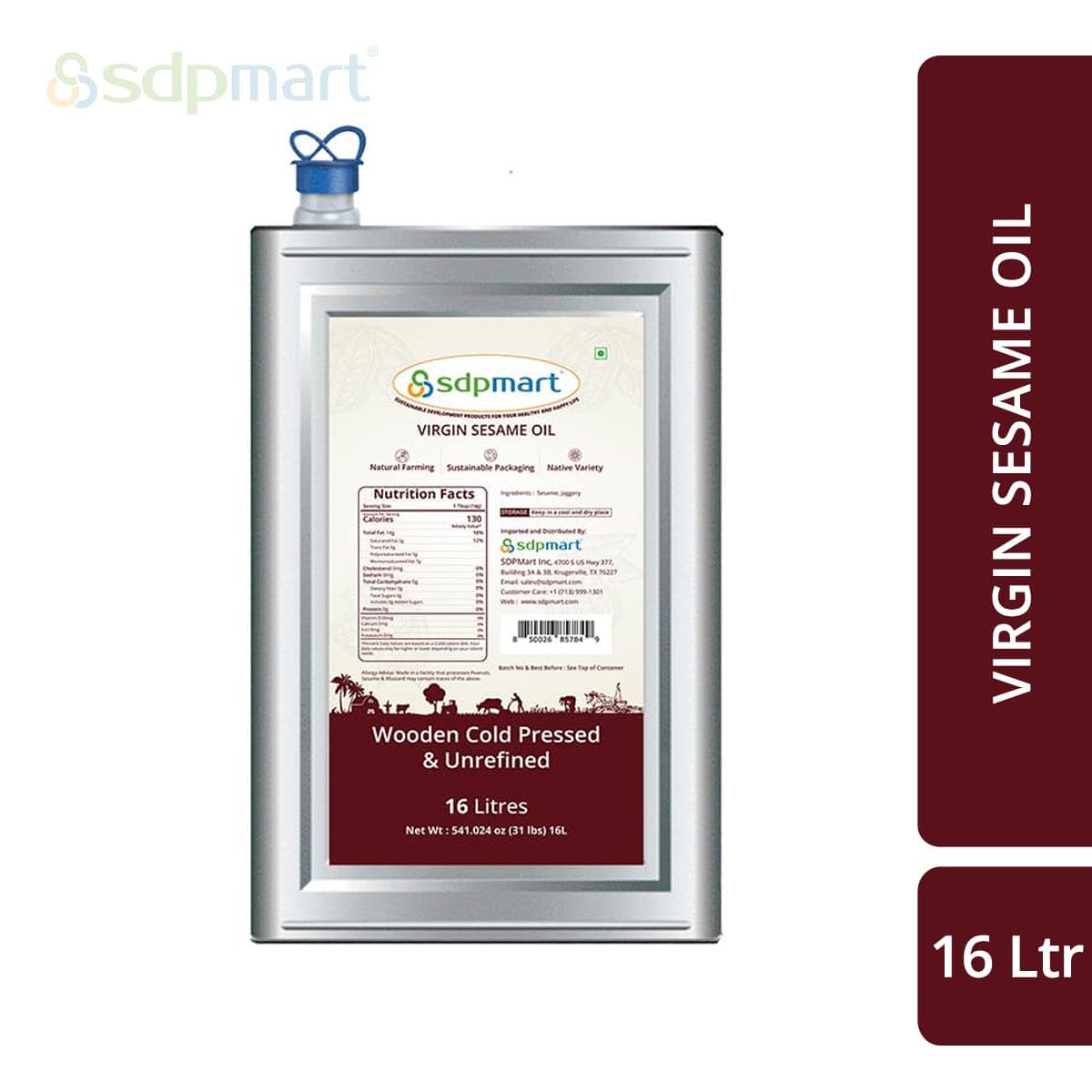 SDPMart Premium Virgin Sesame Oil - 16 Litre