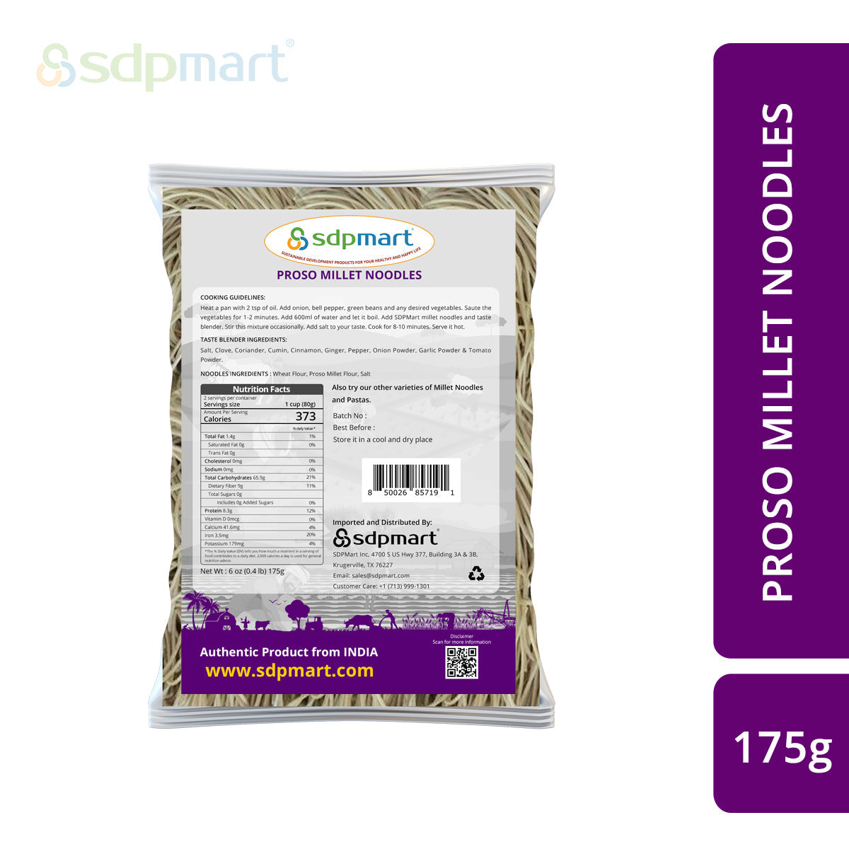 SDPMart Proso Millet Noodles 175g - SDPMart