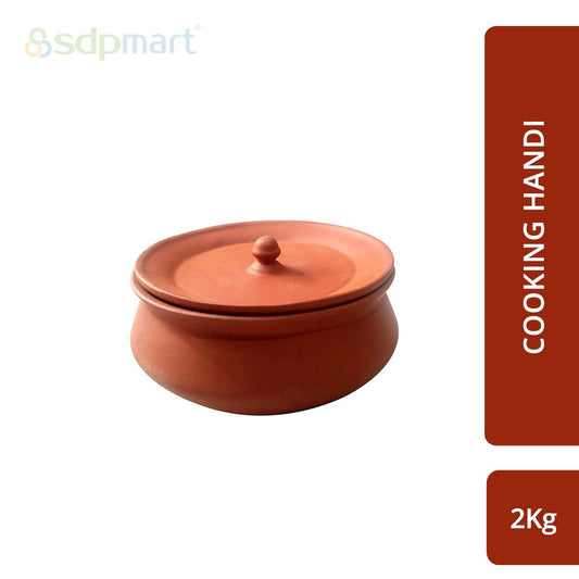 Clay Pot with Lid (Cooking / Curd Making Handi) - 2 KG